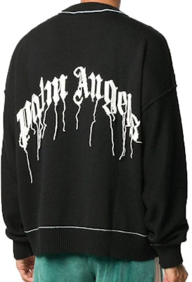 PALM ANGELS Bear Kartun Fringe Sweater Wool Hitam PMHE007E20KNI0011001 Purchase PALM ANGELS Bear Kartun Fringe Sweater Wool Hitam PMHE007E20KNI0011001