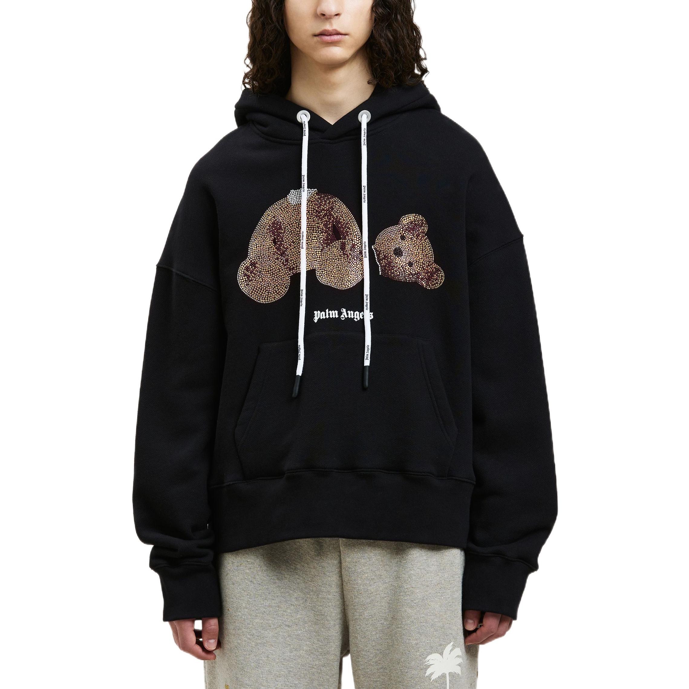 Palm Angels Bear Print Cotton Hoodie Black  Long Sleeve. PMBB058F22FLE0071076 圖 4