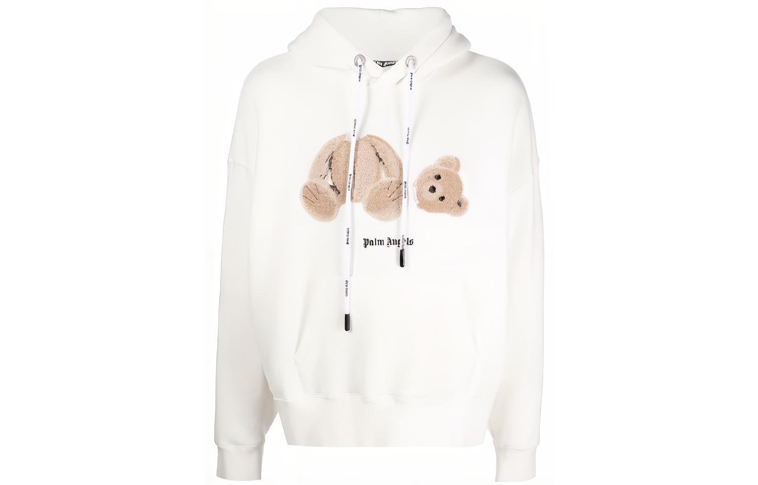 Order Palm Angels Bear Print Hoodie  White PMBB058C99FLE0010360