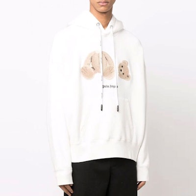 Palm Angels Bear Print Hoodie White PMBB058C99FLE0010360 Purchase Palm Angels Bear Print Hoodie White PMBB058C99FLE0010360