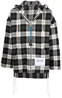 Palm Angels Black & White Checkered Zip-Up Hoodie Jacket PMEA179F21FAB00261106110 Palm Angels Black & White Checkered Zip-Up Hoodie Jacket PMEA179F21FAB00261106110