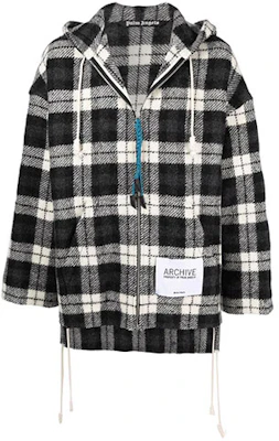 Palm Angels Black & White Checkered Zip-Up Hoodie Jacket PMEA179F21FAB00261106110 Buy Palm Angels Black & White Checkered Zip-Up Hoodie Jacket PMEA179F21FAB00261106110