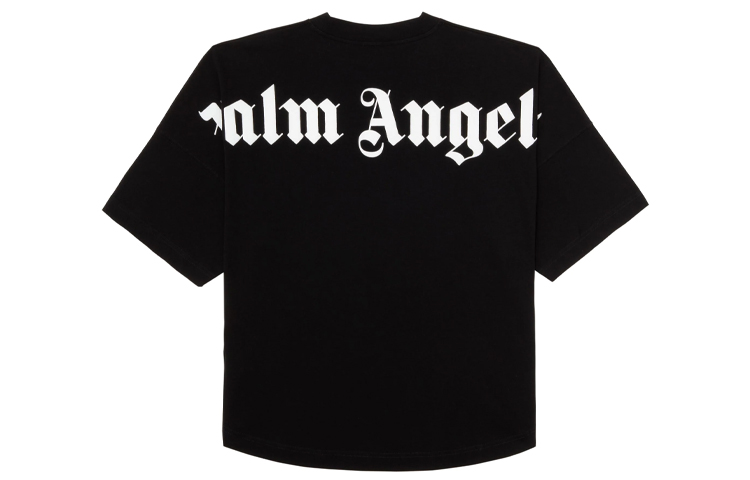 PALM ANGELS Black Back Logo Print Short Sleeve T-Shirt PMAA002R21JER0011001