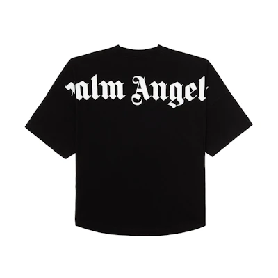 PALM ANGELS Black Back Logo Print Short Sleeve T-Shirt PMAA002R21JER0011001