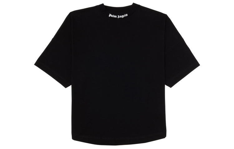 Lookbook パーム エンジェルス ブラック バックロゴプリント 半袖 Tシャツ PMAA002R21JER0011001