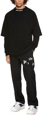 パーム エンジェルス ブラック バックロゴプリント 半袖 Tシャツ PMAA002R21JER0011001 Shop パーム エンジェルス ブラック バックロゴプリント 半袖 Tシャツ PMAA002R21JER0011001