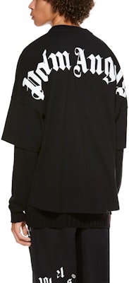 パーム エンジェルス ブラック バックロゴプリント 半袖 Tシャツ PMAA002R21JER0011001 Cheap パーム エンジェルス ブラック バックロゴプリント 半袖 Tシャツ PMAA002R21JER0011001