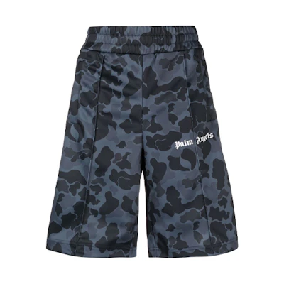 Palm Angels Black Camo Print Elastic Waist Shorts PMCB011F21FAB0021001