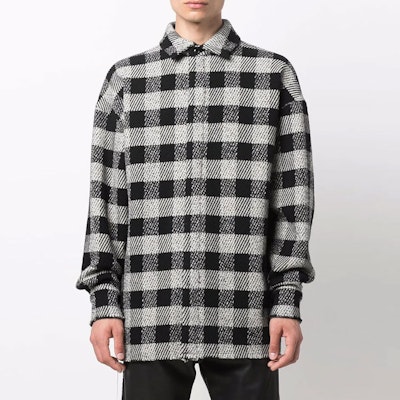 팜엔젤스 블랙 체크 무늬 긴팔 셔츠 백 프린트. PMGA079F21FAB0020305 Lookbook 팜엔젤스 블랙 체크 무늬 긴팔 셔츠 백 프린트. PMGA079F21FAB0020305