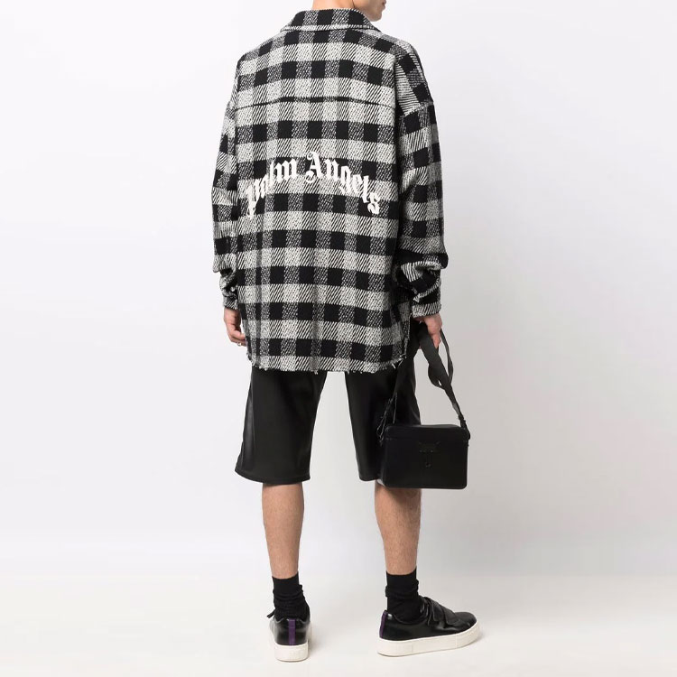 Purchase パームエンジェルス ブラック チェックシャツ 長袖 バックプリント付き. PMGA079F21FAB0020305