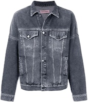 Palm Angels Black Denim Jacket with Back Logo PMYE006S193440017601 Palm Angels Black Denim Jacket with Back Logo PMYE006S193440017601