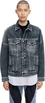 Palm Angels Black Denim Jacket with Back Logo PMYE006S193440017601 Details for Palm Angels Black Denim Jacket with Back Logo PMYE006S193440017601