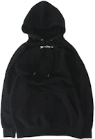 Palm Angels Black Fleece Logo Hoodie with Back Print PMBB036R206360351001 Palm Angels Black Fleece Logo Hoodie with Back Print PMBB036R206360351001