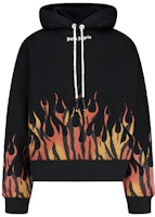 Palm Angels Black Hoodie with Tiger Flame Pattern PMBB058E20FLE0011020 Palm Angels Black Hoodie with Tiger Flame Pattern PMBB058E20FLE0011020