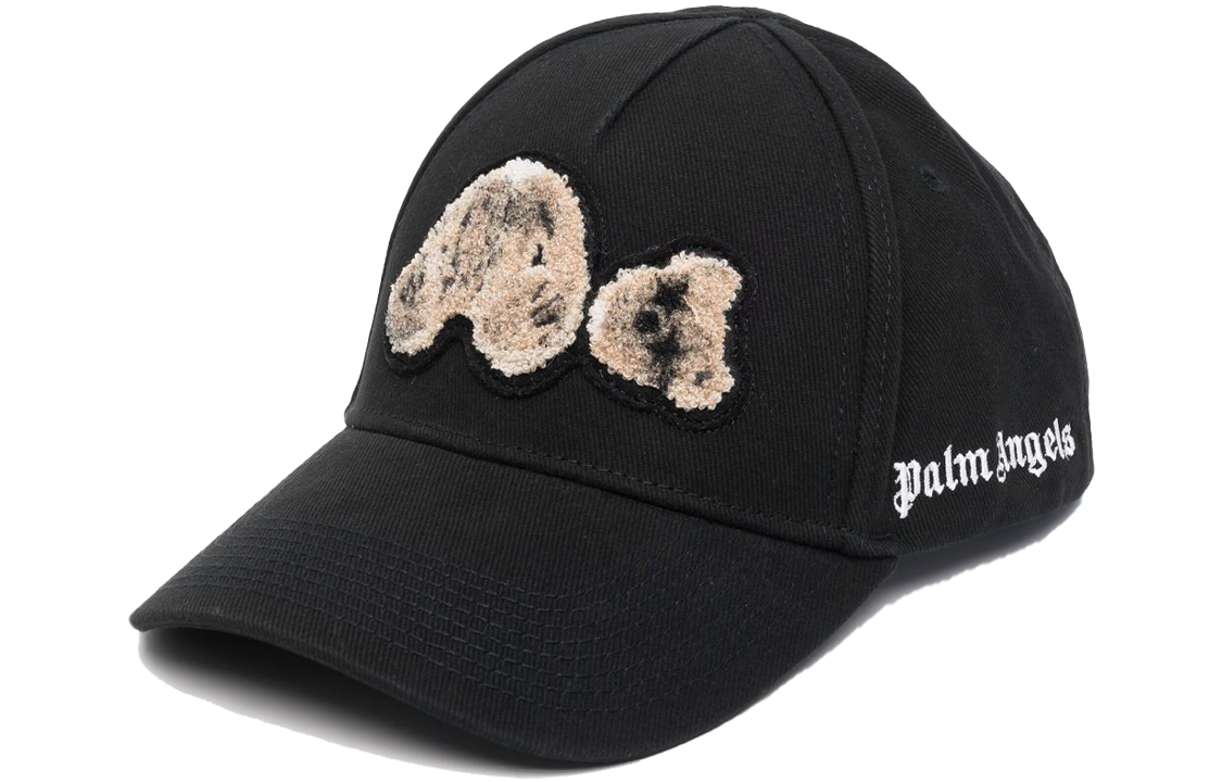 Order Palm Angels Black Logo Embroidered Teddy Bear Baseball Cap. PMLB050F21FAB0011060