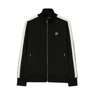 PALM ANGELS Black Monogram Track Jacket Colorblock Zip-Up 男女款 PMBD058R24FAB0011003