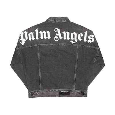 PALM ANGELS Black Printed Logo Denim Jacket PMYE006R203440037601