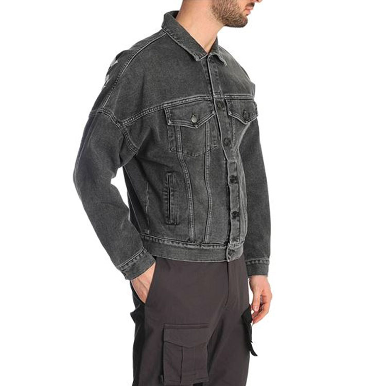 Purchase PALM ANGELS 黑色印花標誌牛仔外套 PMYE006R203440037601