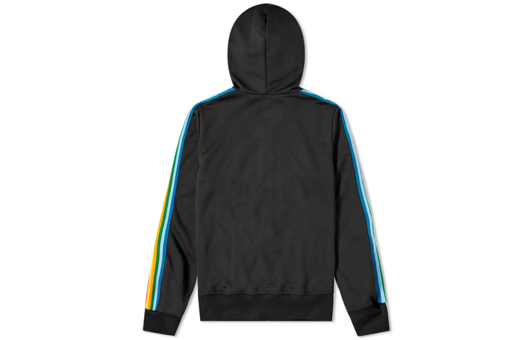 Lookbook パームエンジェルス ブラック レインボーストライプ プリント フーディージャケット PMBD025E20FAB0041084