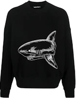Palm Angels Black Shark Embroidered Graphic Sweatshirt PMBA026S23FLE0061003 Palm Angels Black Shark Embroidered Graphic Sweatshirt PMBA026S23FLE0061003
