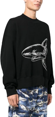 Palm Angels 黑鯊魚刺繡圖案長袖衛衣 PMBA026S23FLE0061003 Purchase Palm Angels 黑鯊魚刺繡圖案長袖衛衣 PMBA026S23FLE0061003