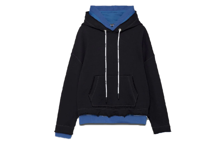 Palm Angels Black Spliced Layered Look Hoodie 16865295