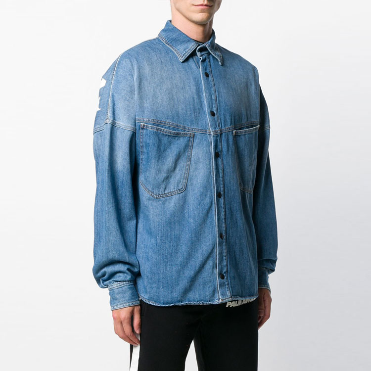 Purchase 팜엔젤스 블루 데님 자켓 백 로고 유니섹스 PMYD002F184180057301