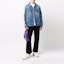 Lookbook Palm Angels Blue Denim Jacket with Stripe Details. PMYE029F21DEN0024001