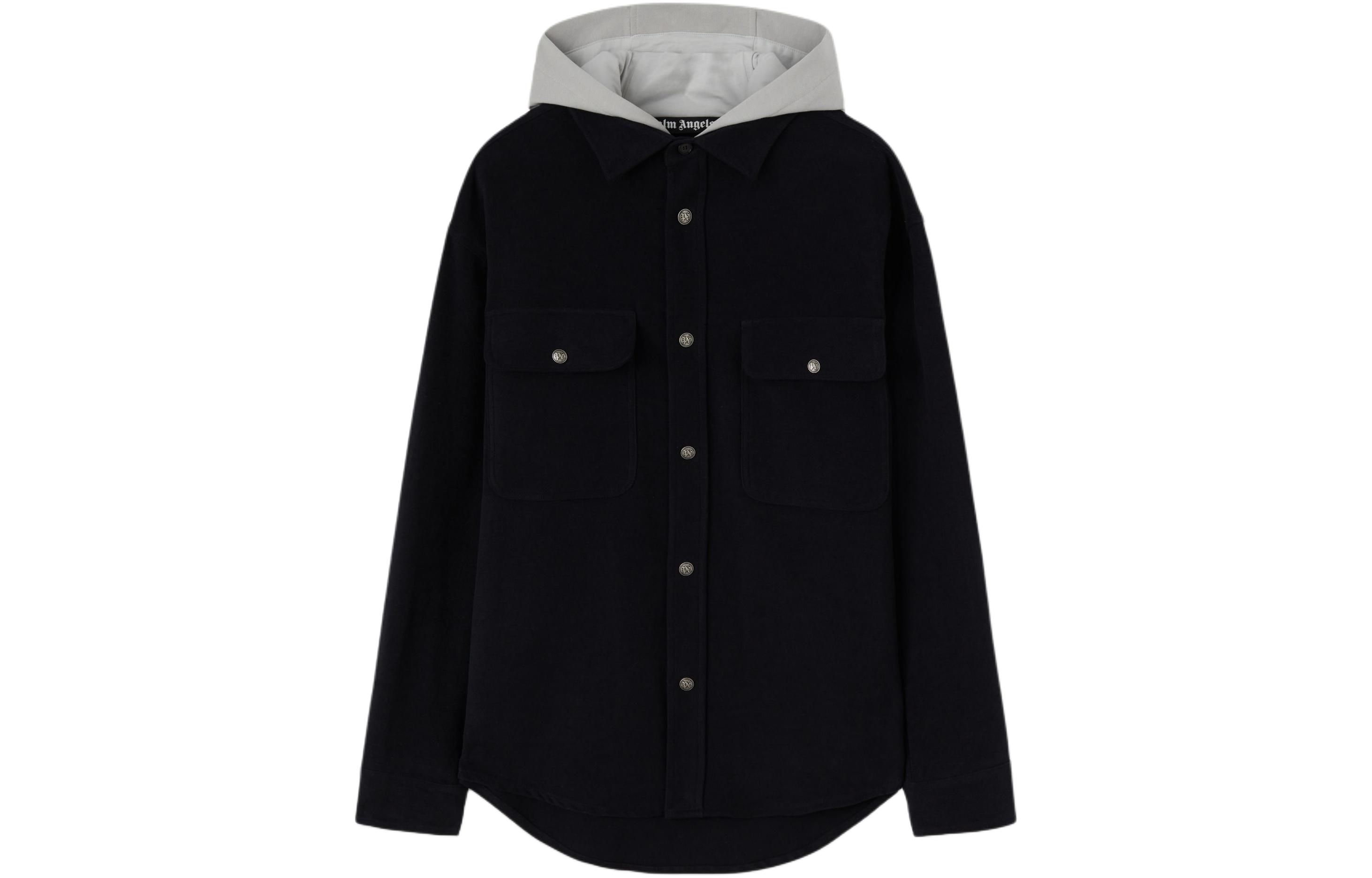 Palm Angels Blue Double Placket Hooded Shirt Jacket PMES021R24FAB0011005 圖 2