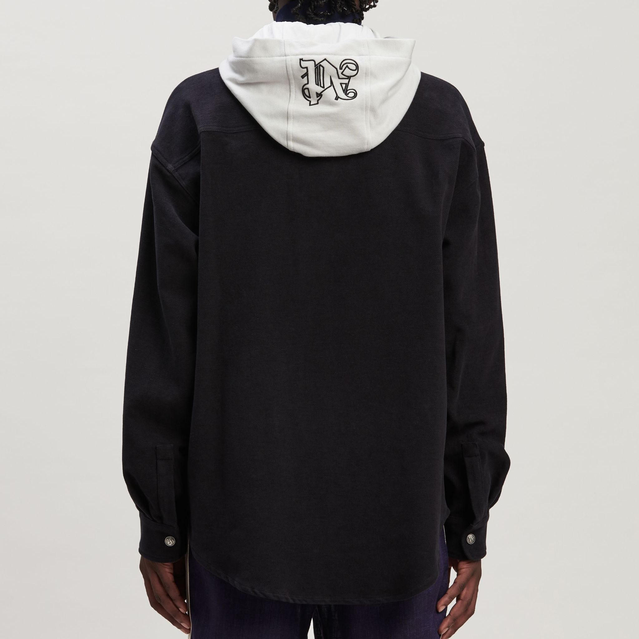 Palm Angels Blue Double Placket Hooded Shirt Jacket PMES021R24FAB0011005 圖 4