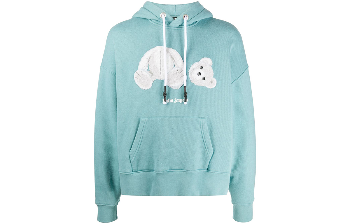 PALM ANGELS Blue Teddy Bear Print Cartoon Sweatshirt PMBB058E20FLE0045001
