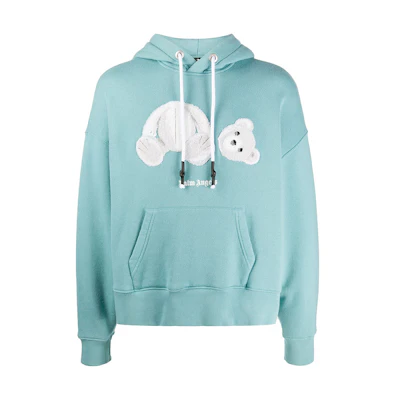 PALM ANGELS Blue Teddy Bear Print Cartoon Sweatshirt PMBB058E20FLE0045001