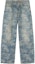 Order Palm Angels Blue Washed Loose Fit Denim Jeans with Zippered Pockets Men PMYA041F24DEN0034903