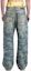 Shop Palm Angels Blue Washed Loose Fit Denim Jeans with Zippered Pockets Men PMYA041F24DEN0034903