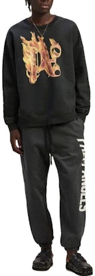 PALM ANGELS Burning Monogram Crewneck Sweatshirt Black Long Sleeve. PMBA074R24FLE0041076 Details for PALM ANGELS Burning Monogram Crewneck Sweatshirt Black Long Sleeve. PMBA074R24FLE0041076