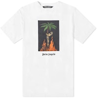 PALM ANGELS Burning Skeleton Tee White T-Shirt PMAA001R204130260188 PALM ANGELS Burning Skeleton Tee White T-Shirt PMAA001R204130260188
