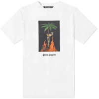 Order PALM ANGELS 燃燒骷髏白色T恤 PMAA001R204130260188