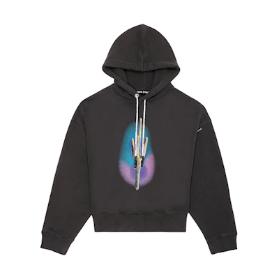 PALM ANGELS Cactus Print Hoodie Black PMBB058E20FLE0101055