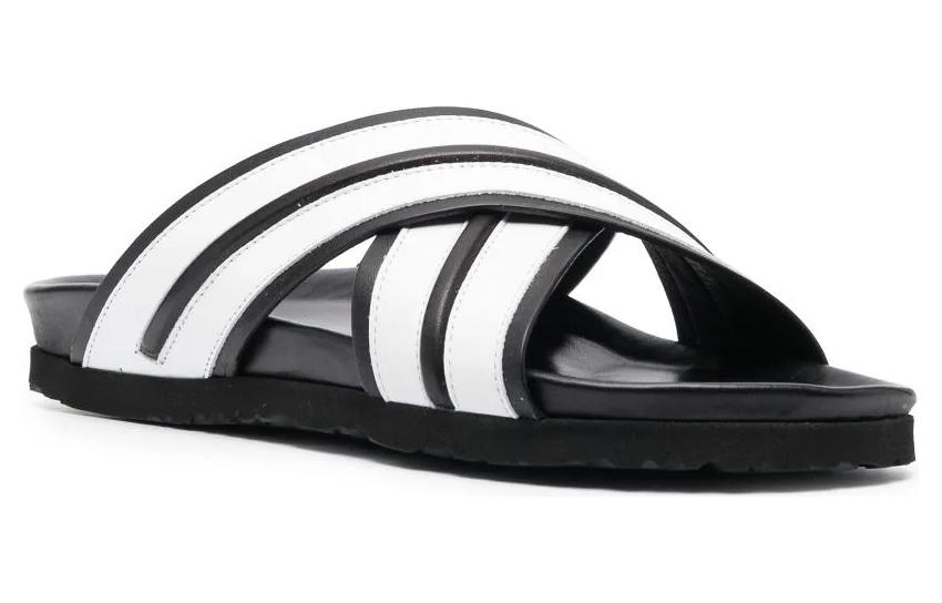 Palm Angels Calfskin Slides 'Black White' 圖 2
