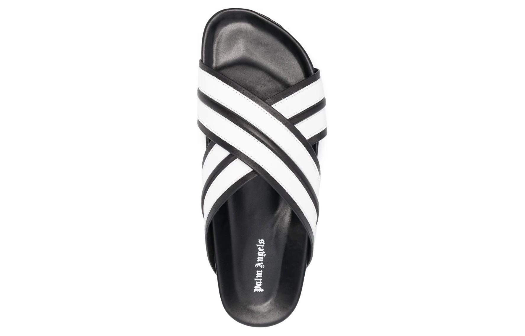 Palm Angels Calfskin Slides 'Black White' 圖 4