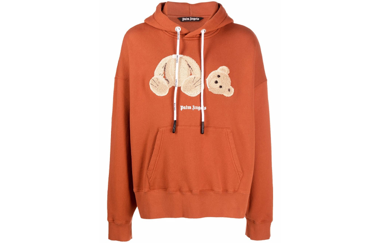 PALM ANGELS Casual Letter Print Hoodie Men’s Brownish Red Colorway. PMBB058F21FLE0072760