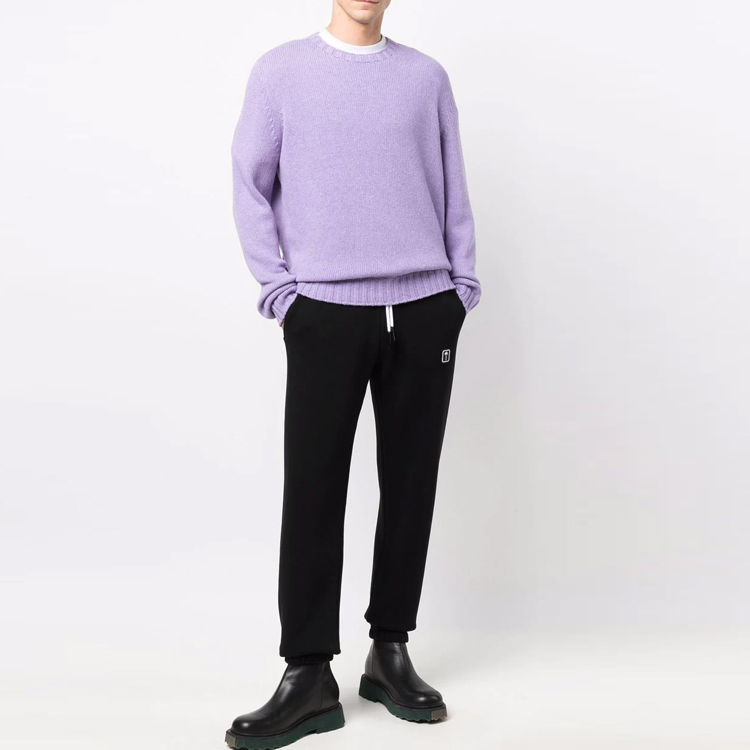 Lookbook Palm Angels Classic Black Drawstring Sweatpants for Men. PMCH012F21FLE0011001