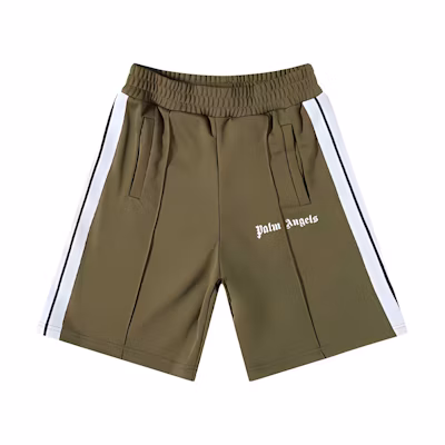 PALM ANGELS Classic Logo Side Stripe Track Shorts Military Green Men. PMCB011C99FAB0015601