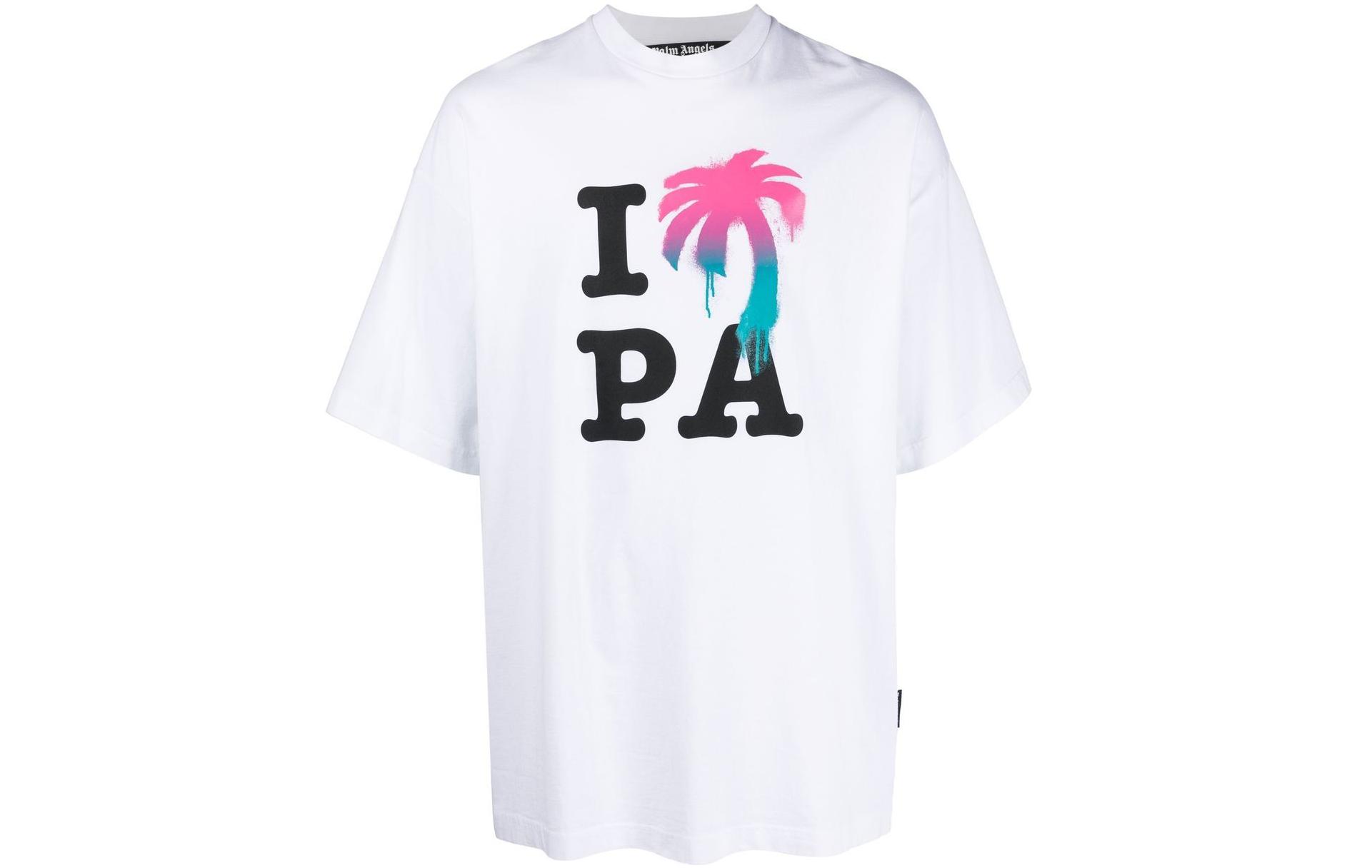 Palm Angels Coconut Tree Logo Graphic T-Shirt  Short Sleeve. PMAA066S23JER0020184
