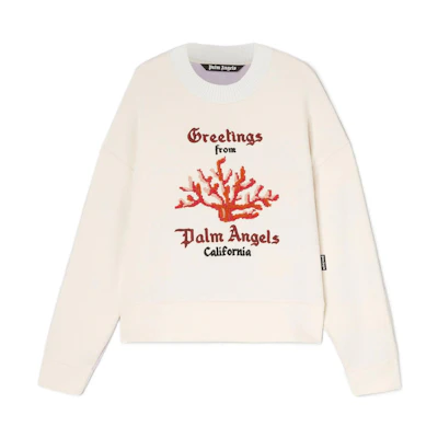 PALM ANGELS Coral Striped Pullover Sweatshirt Men’s Light Pink. PMBA058S22FLE0010325