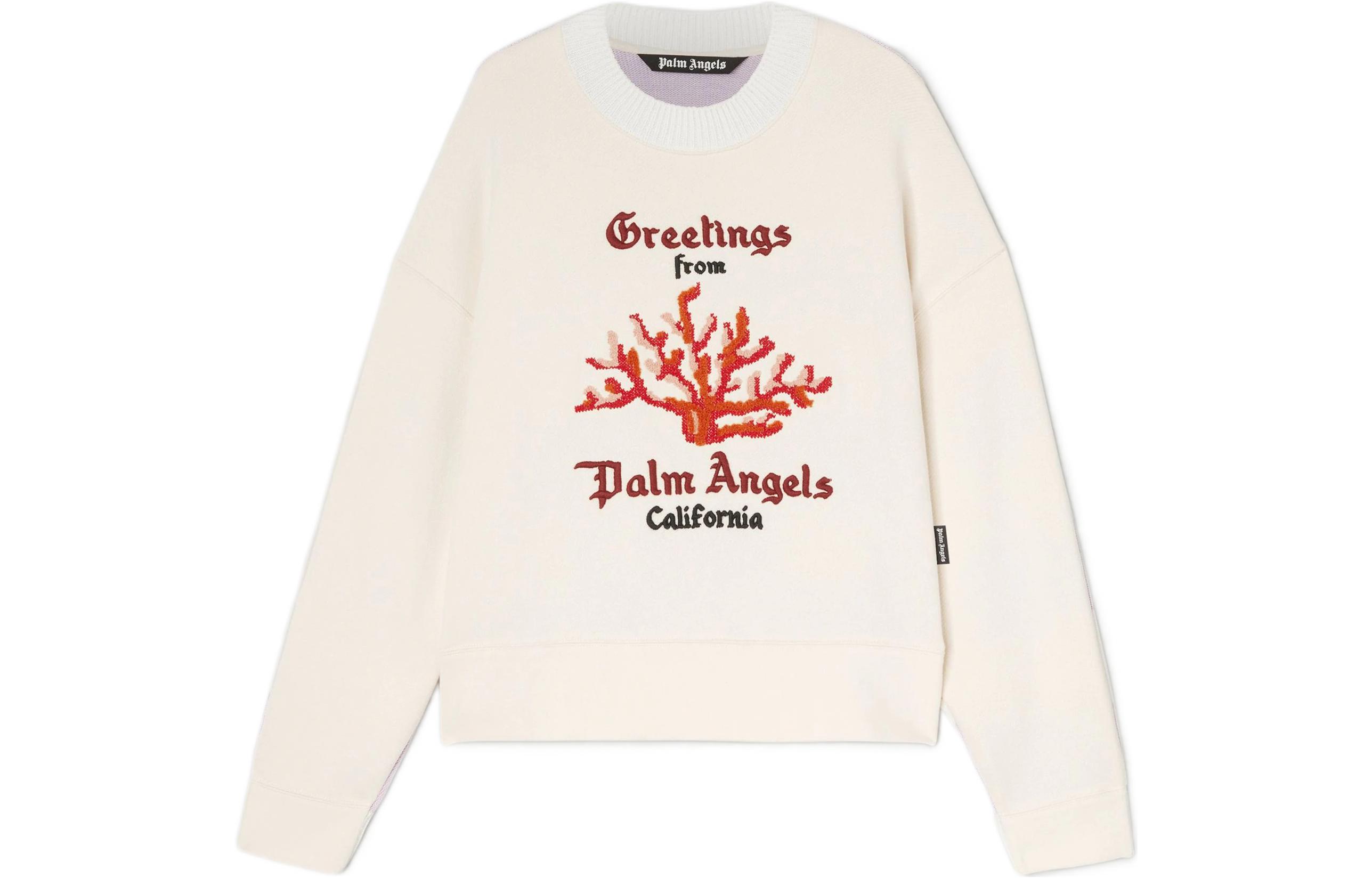 Order PALM ANGELS 珊瑚條紋男士粉紅圓領長袖運動衫 PMBA058S22FLE0010325