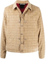 PALM ANGELS Corduroy Checkered Jacket in Khaki. PMEA138E20DEN0016225 PALM ANGELS Corduroy Checkered Jacket in Khaki. PMEA138E20DEN0016225