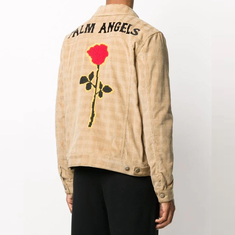 Purchase PALM ANGELS Corduroy Checkered Jacket in Khaki. PMEA138E20DEN0016225