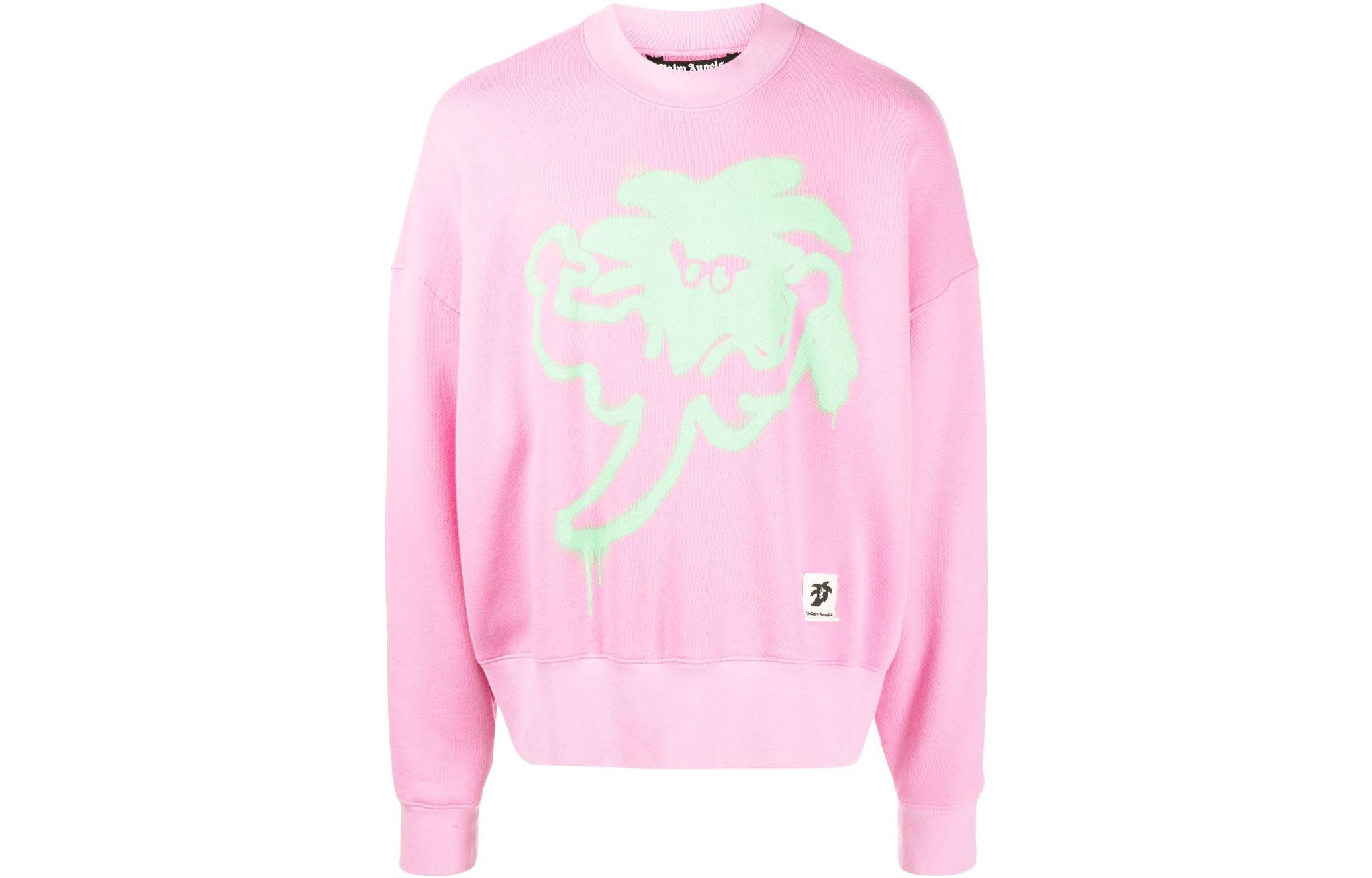 Palm Angels Crewneck Pullover Solid Long-Sleeve Sweatshirt Pink PMBA026E23FLE0033055