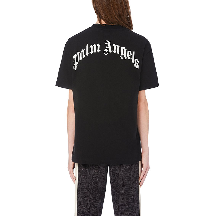 Details for Palm Angels Crocodile Print Crewneck T-Shirt Black PMAA001E20JER0131055